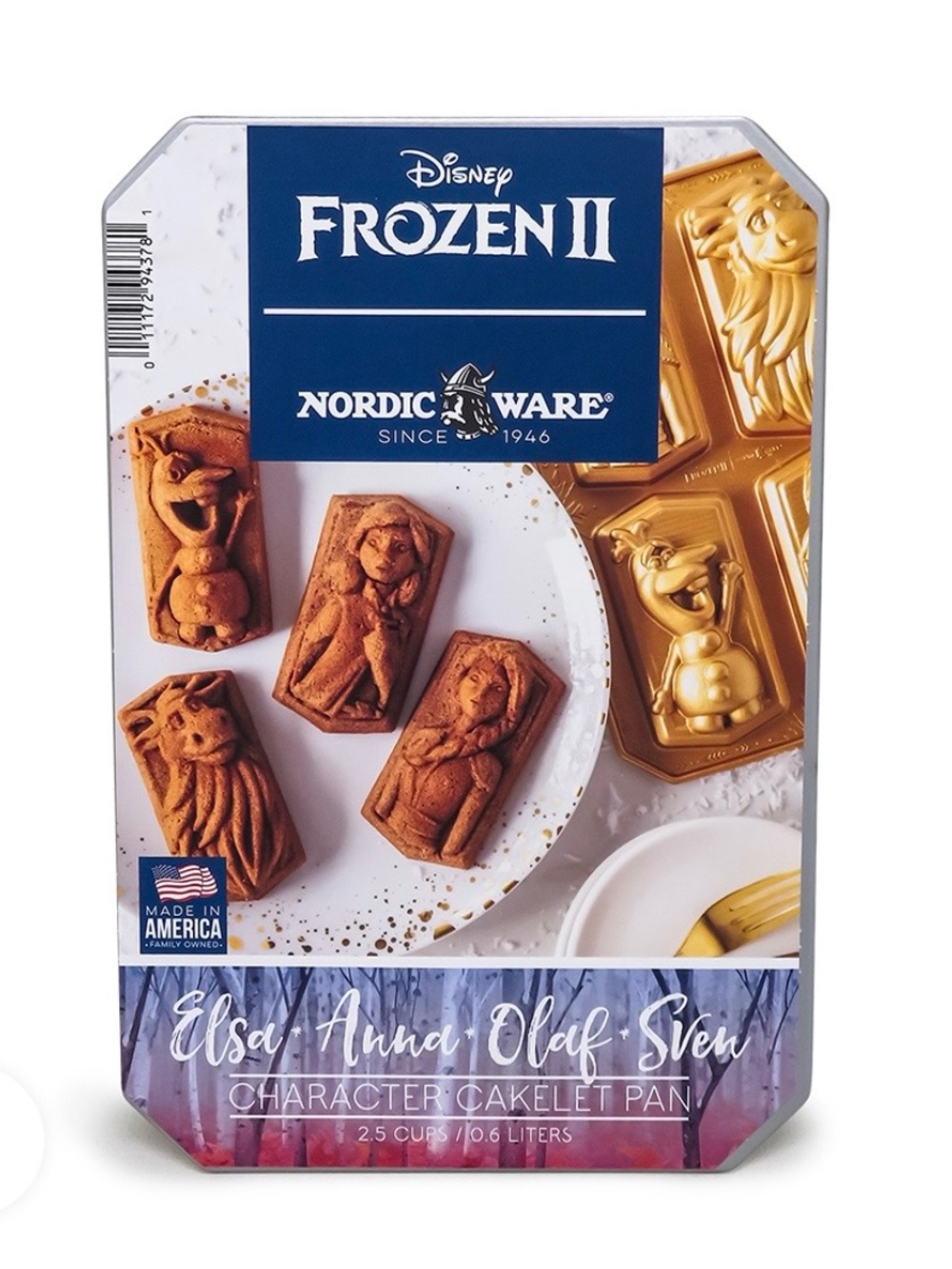 NWT Nordic Ware Frozen II Character Cakelet Pan - Gold